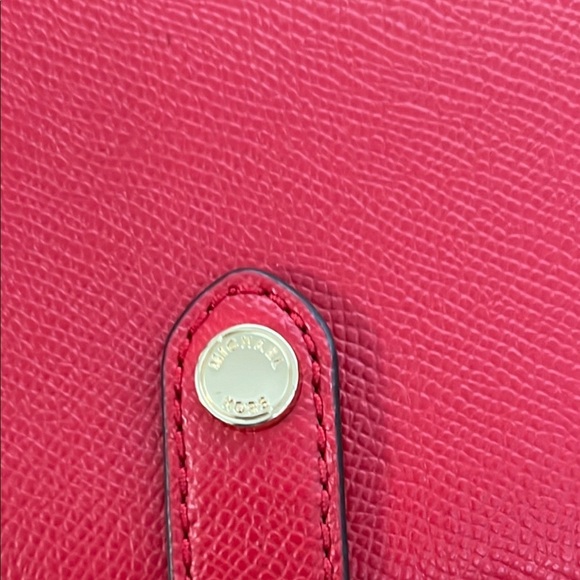 Michael Kors Red Crossbody Wallet Bag Gold Tone Michael Kors Chain jet set - Picture 12 of 16